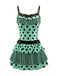 80er Ärmelloses Tanktop & Minirock-Set mit Polka-Dots und Streifen
