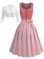 Rosa 50er Oktoberfest-Dirndl-Set mit Spitzentop und Schürze