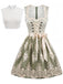 Hellgrünes 50er Oktoberfest-Dirndl-Set mit Spitzenschürze und Spitzentop