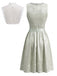 Hellblaues 50er Oktoberfest-Dirndl-Set mit Blumen Schürze und Spitzentop
