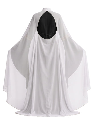 80er Halloween Hofkostüm mit Kleid und rückenfreiem Cape