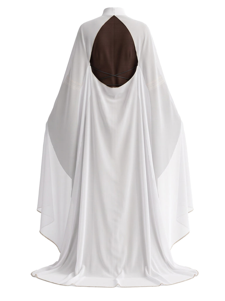 80er Halloween Hofkostüm mit Kleid und rückenfreiem Cape