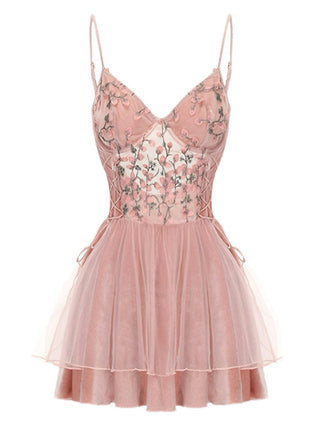 Dunkelrosa 1980er Blumen Samt Slip Nachtwäsche