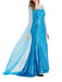 Blau 1970er Solide Pailletten Elsa Cape & Kleid