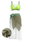 [Vorverkauf] Chartreuse 70er Bikini-Set & Cover-Up mit Triangle und Chiffon