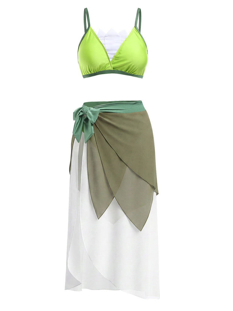 70er Bikini-Set & Cover-Up mit Triangle und Chiffon