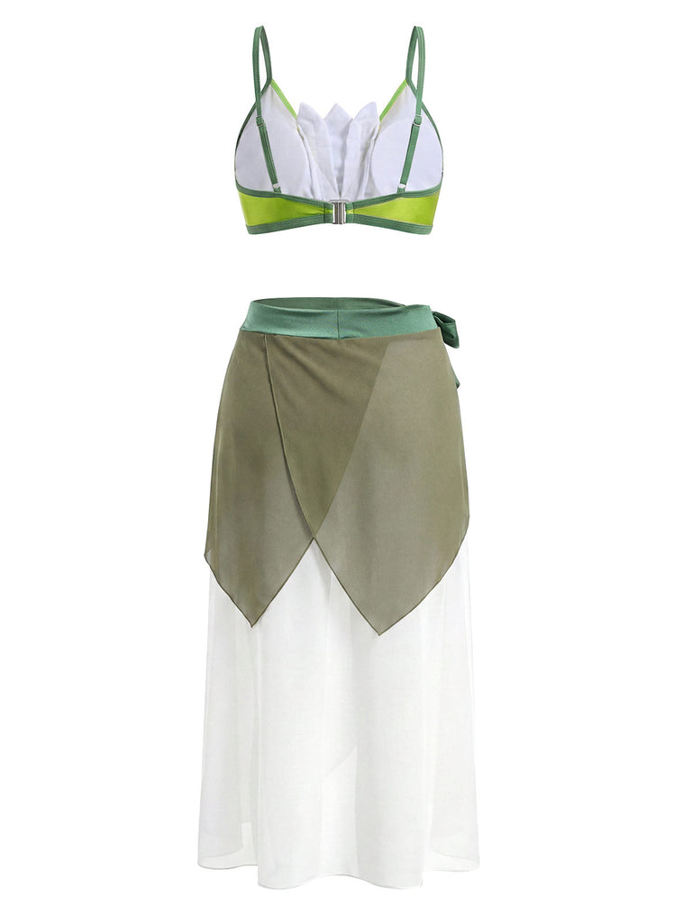 70er Bikini-Set & Cover-Up mit Triangle und Chiffon