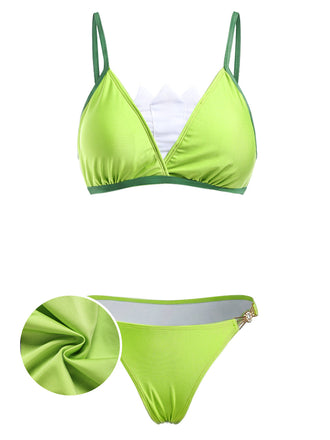70er Bikini-Set mit Triangle und Besatz