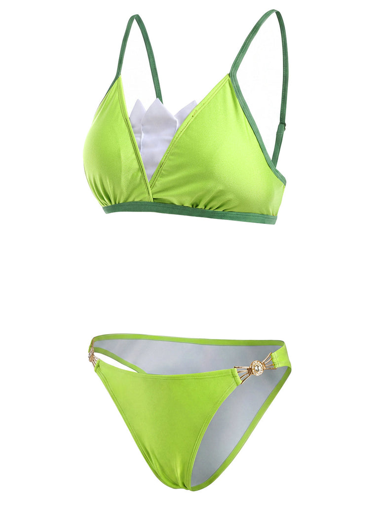 70er Bikini-Set & Cover-Up mit Triangle und Chiffon