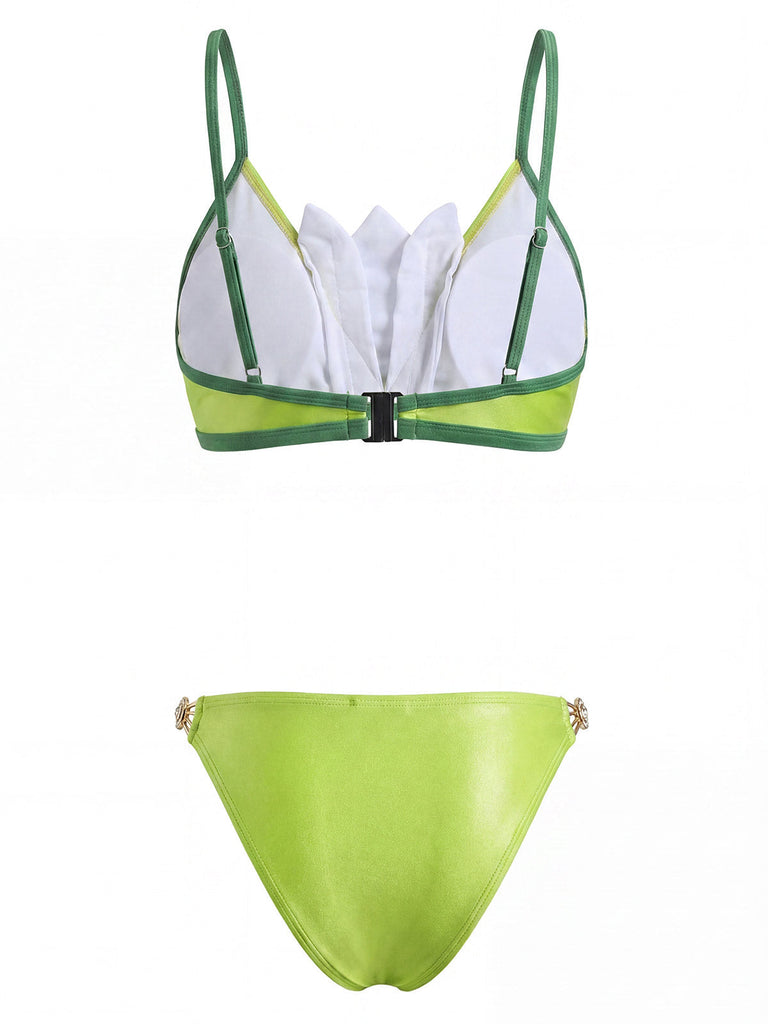 70er Bikini-Set & Cover-Up mit Triangle und Chiffon