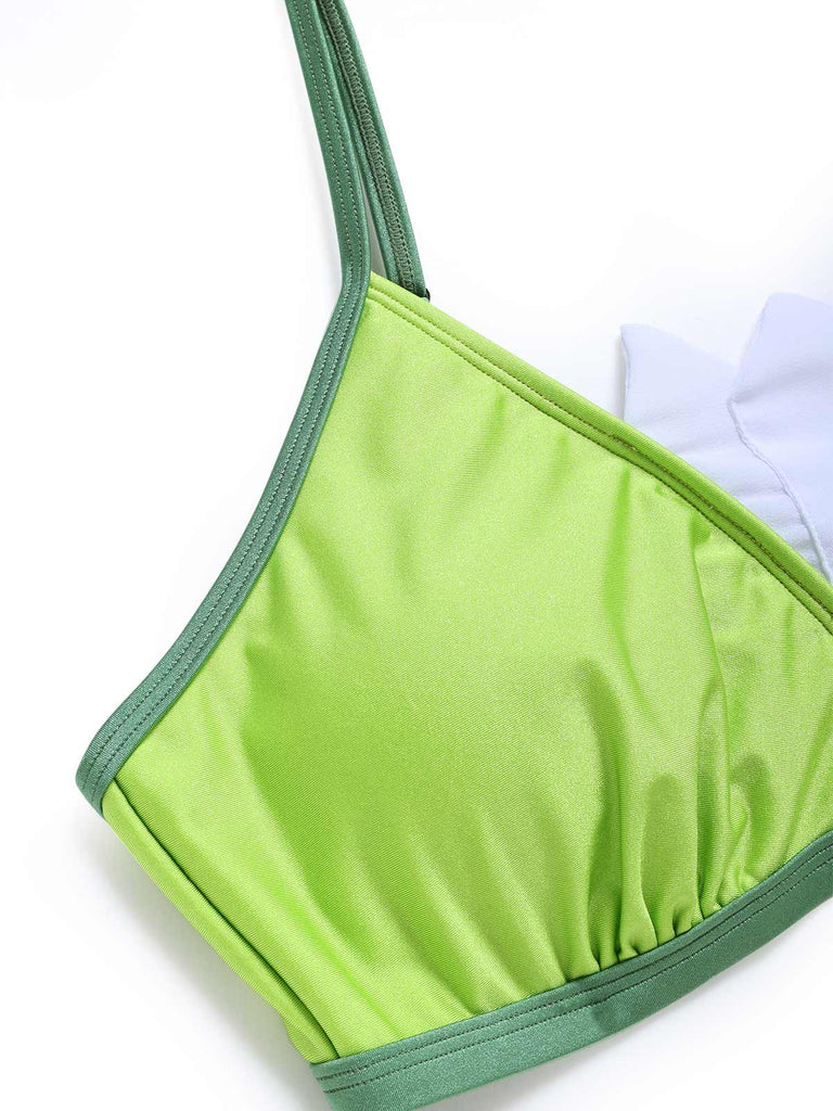 70er Bikini-Set & Cover-Up mit Triangle und Chiffon