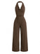 50er Jumpsuit mit Faltenausschnitt und Neckholder