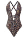 1930er Tief V-Ausschnitt Criss Kreuzen Halfter Leopard Bademode & Abdeckung Up