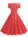 50er Swingkleid mit Peter-Pan-Kragen und Polka-Dots