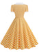 50er Swingkleid mit Peter-Pan-Kragen und Polka-Dots