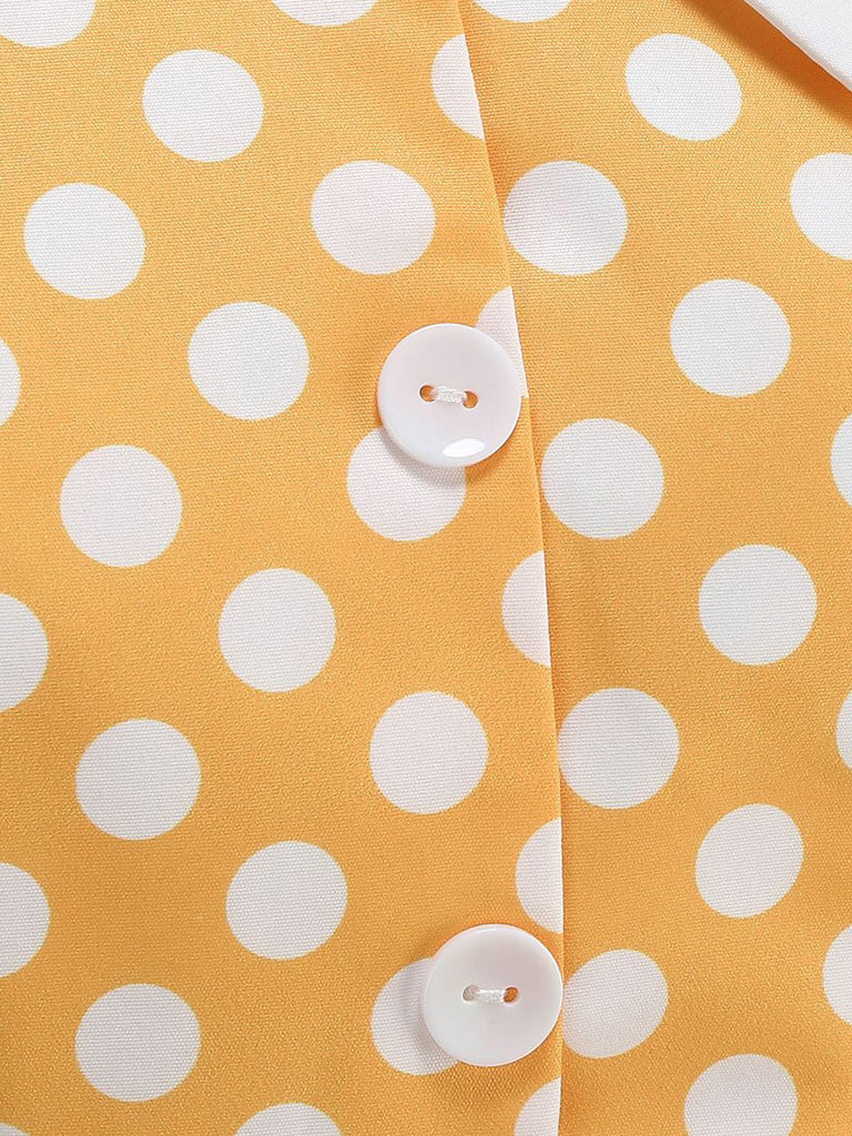 50er Swingkleid mit Peter-Pan-Kragen und Polka-Dots
