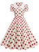 50er Swingkleid mit Peter-Pan-Kragen und Polka-Dots