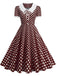 50er Swingkleid mit Peter-Pan-Kragen und Polka-Dots