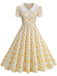 50er Swingkleid mit Peter-Pan-Kragen und Polka-Dots
