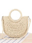 Vintage Handgefertigt Geflochten Mondform Crossbody Strandtasche