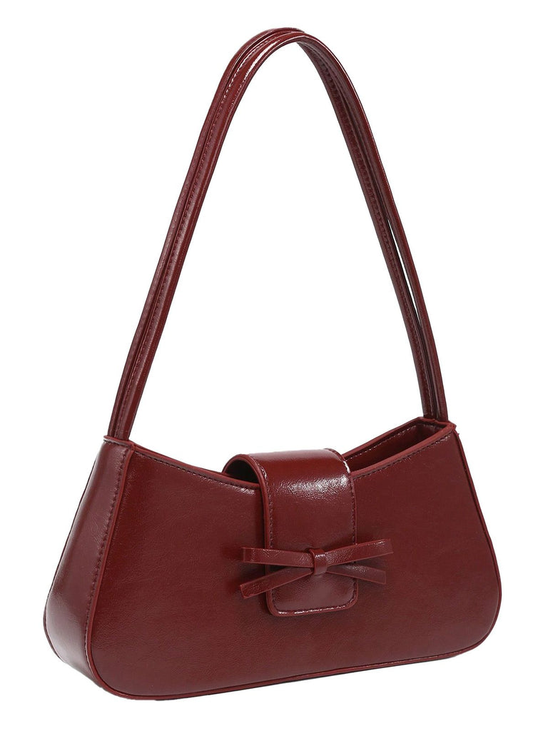 Vintage Leder Bogen Baguette Tasche