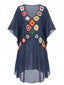 70er Cover-Up im Boho-Stil mit Häkelarbeit und Quadrat-Muster