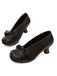 Retro Bogen PU Rundspitze Blockabsatz Schuhe