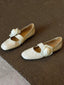 Kunstleder Mary Jane Flats mit abnehmbaren 3D-Blüten