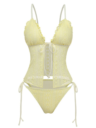 Bikini aus doppellagigem Spitzenstrickstoff der 1940er Jahre