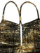 Golder 70er Badeanzug mit V-Ausschnitt und Metallic
