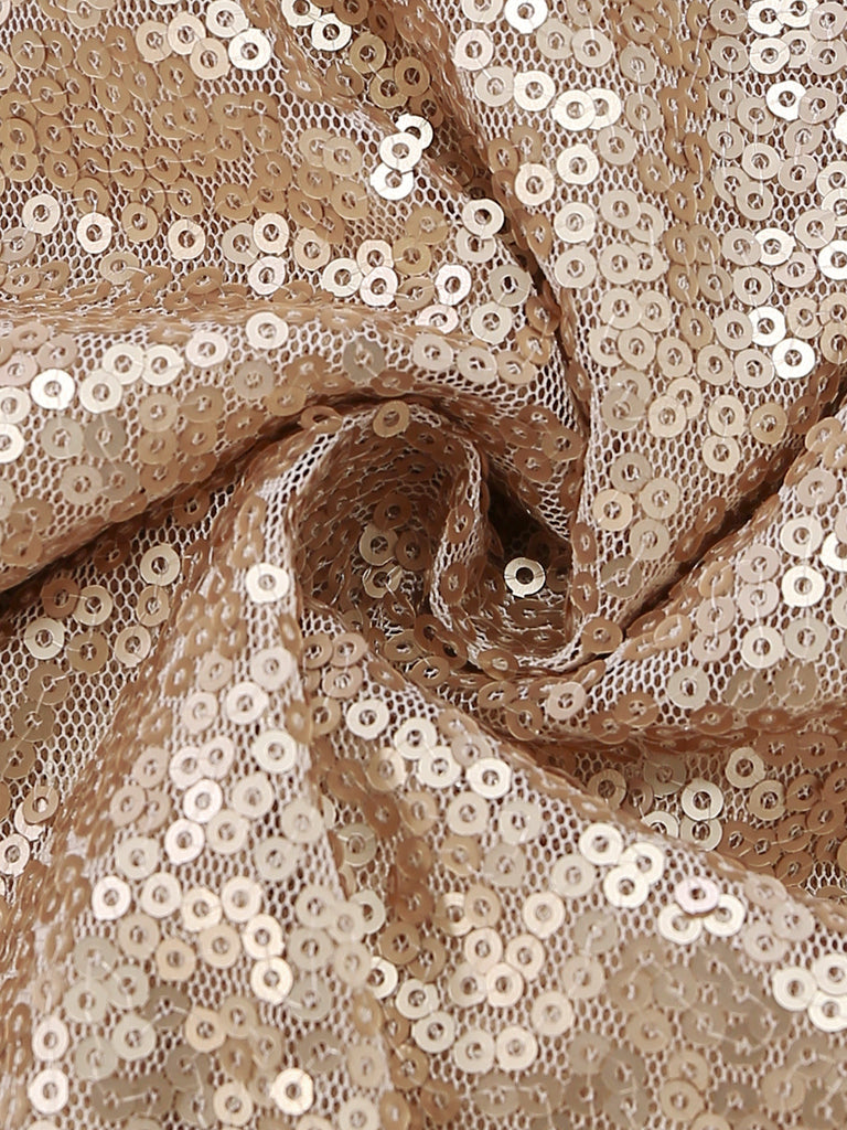 Goldenes, trägerloses Bodycon-Kleid im Stil der 1980er-Jahre – Vintage-Kleid, Retro-Mode, glamouröses Gold