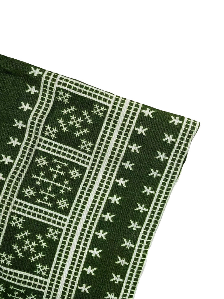Grüne 70er Hose mit Spaghettiträger und Blumen-Print