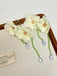 Grüne Ohrringe mit Blumen und Resin