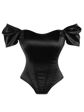 1930er Solide Satin Fischgrat Gericht Stil Top