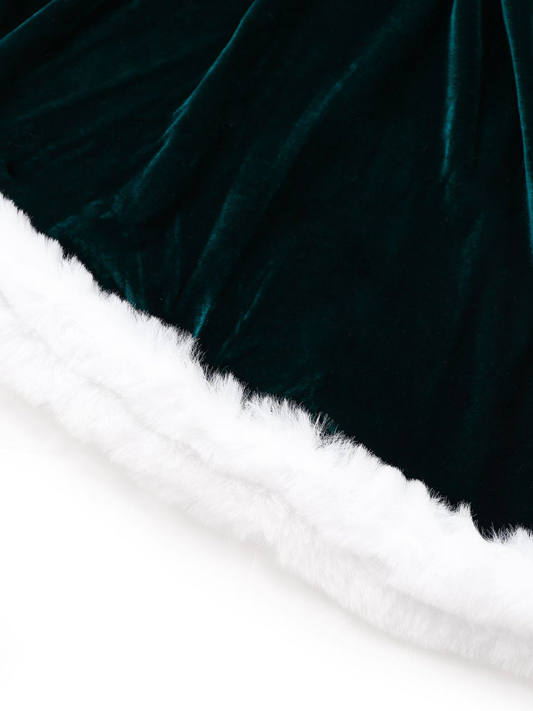 Grün 1960er Samt Trägerloses Schnürung Mini Kleid