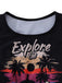 Schwarz 1950er Erkunde Den Strand Tankini Set