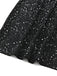 Schwarz 1980er Spitze Schulterfrei Silber Spritzer Enges Kleid