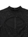 Schwarz 1930er Glitzernd Cutout Jumpsuit mit Umhang