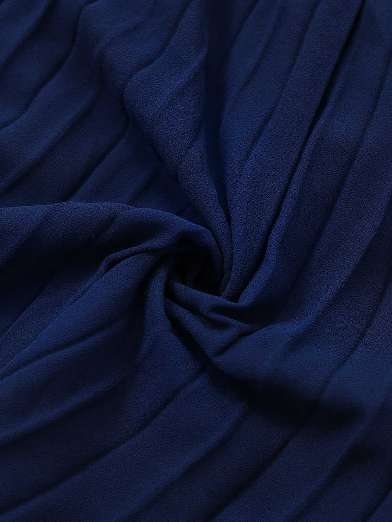 1960er Perle Taste Gürtel Ärmellos Plissiertes Kleid