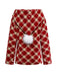 [Vorverkauf] Rot 1940er Abnehmbar Fur Kragen Plaid Fleece Mantel
