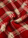 [Vorverkauf] Rot 1940er Abnehmbar Fur Kragen Plaid Fleece Mantel