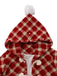 [Vorverkauf] Rot 1940er Abnehmbar Fur Kragen Plaid Fleece Mantel