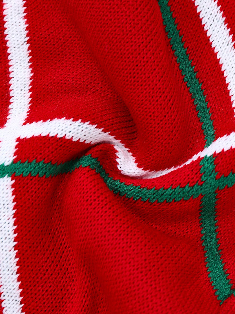 1960er Bogen Weihnachten Plaid Patchwork Jumpsuit