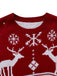 1960er Weihnachten Reindeer Schneeflocke Jacquard Stricken Kleid