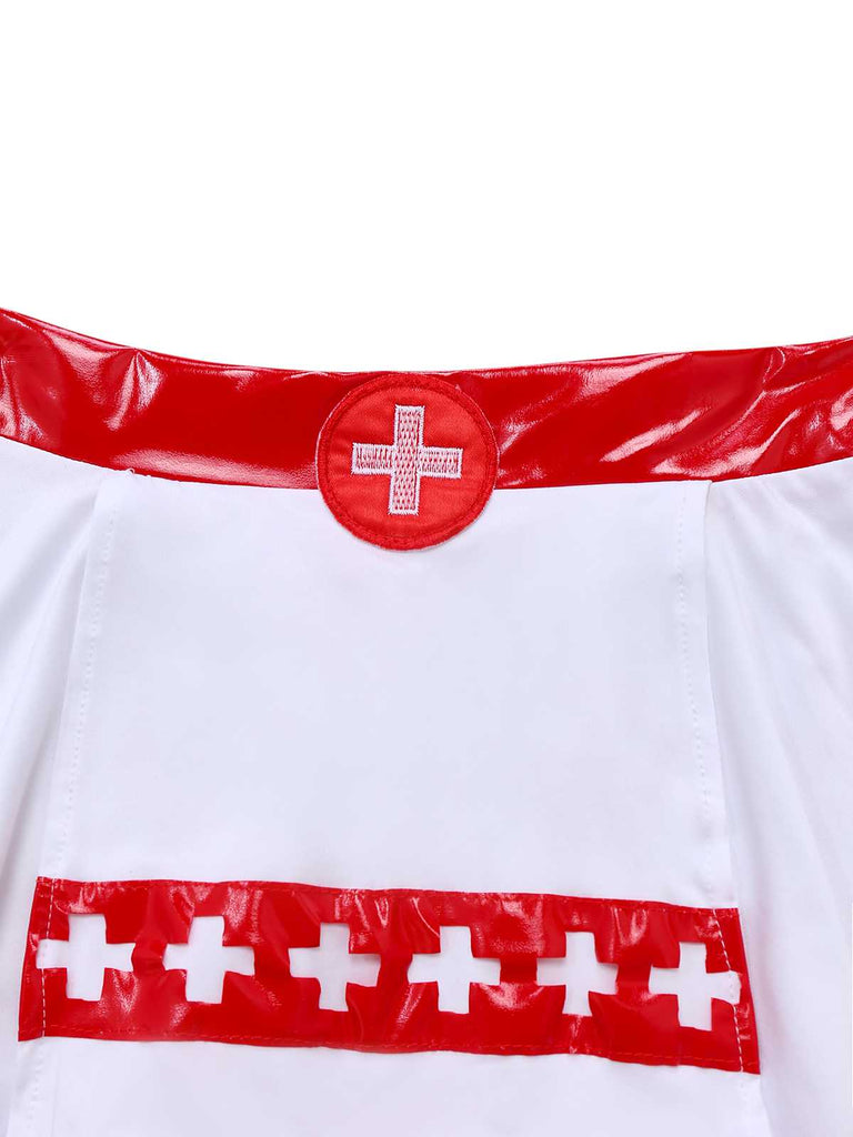 1980er Halloween Krankenschwester Kostüm Pyjama Set