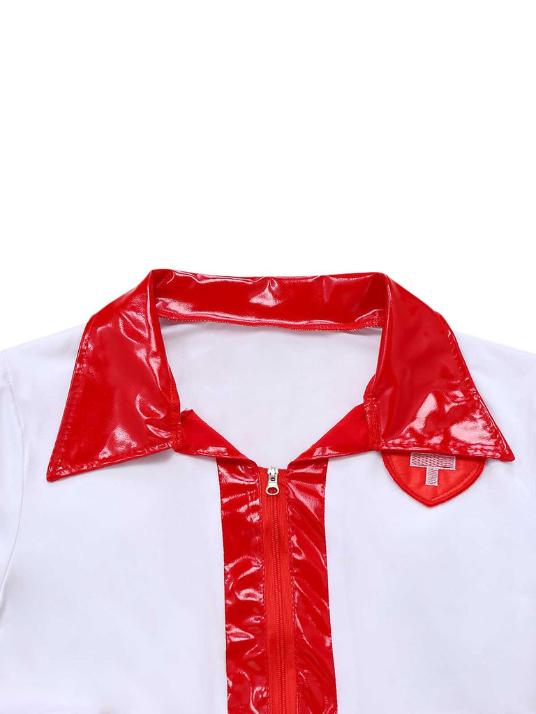 1980er Halloween Krankenschwester Kostüm Pyjama Set