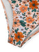 1930er Blumen Rüschen Cutout Einteiliger Badeanzug