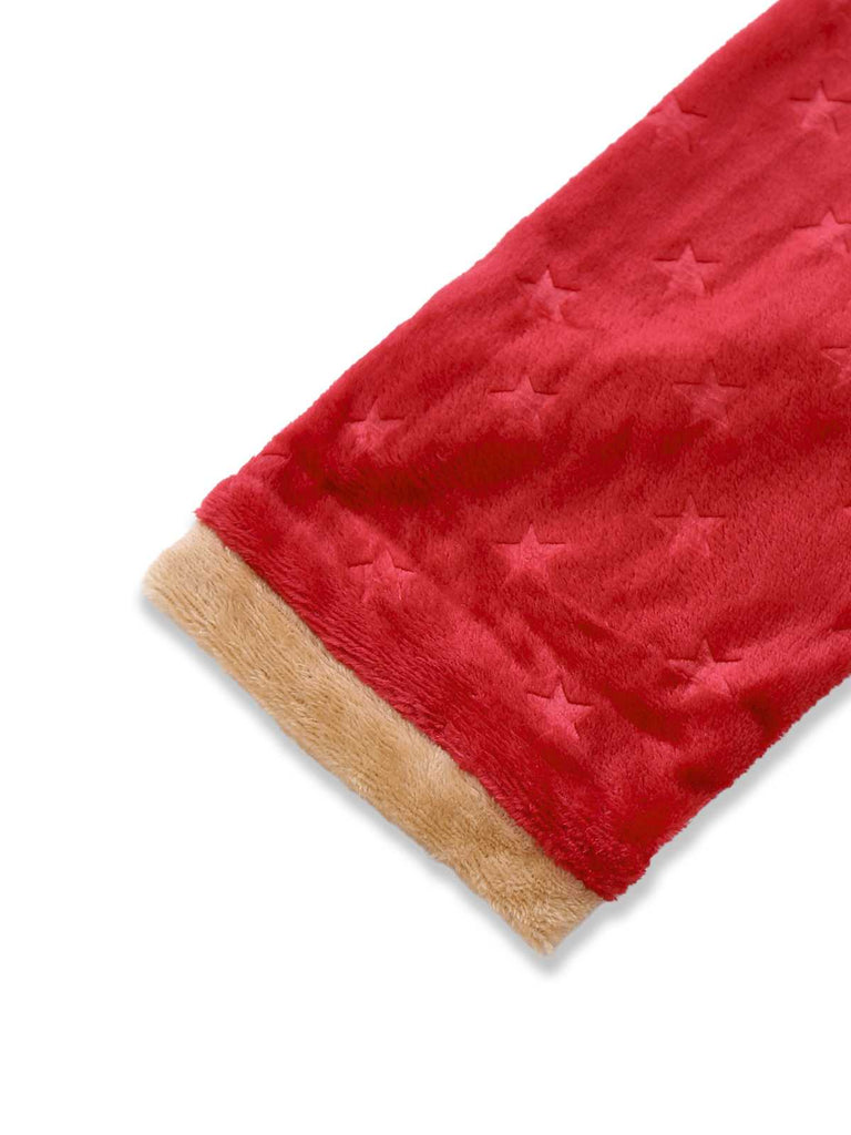 Rot 1940er Weihnachten Lebkuchen Kapuze Flanell Robe