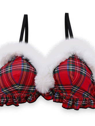 Rot 1960er Plaid Roher Saum Pyjama Sets