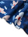 Blau 1940er Blumen Puffärmel Schulterfrei Kleid